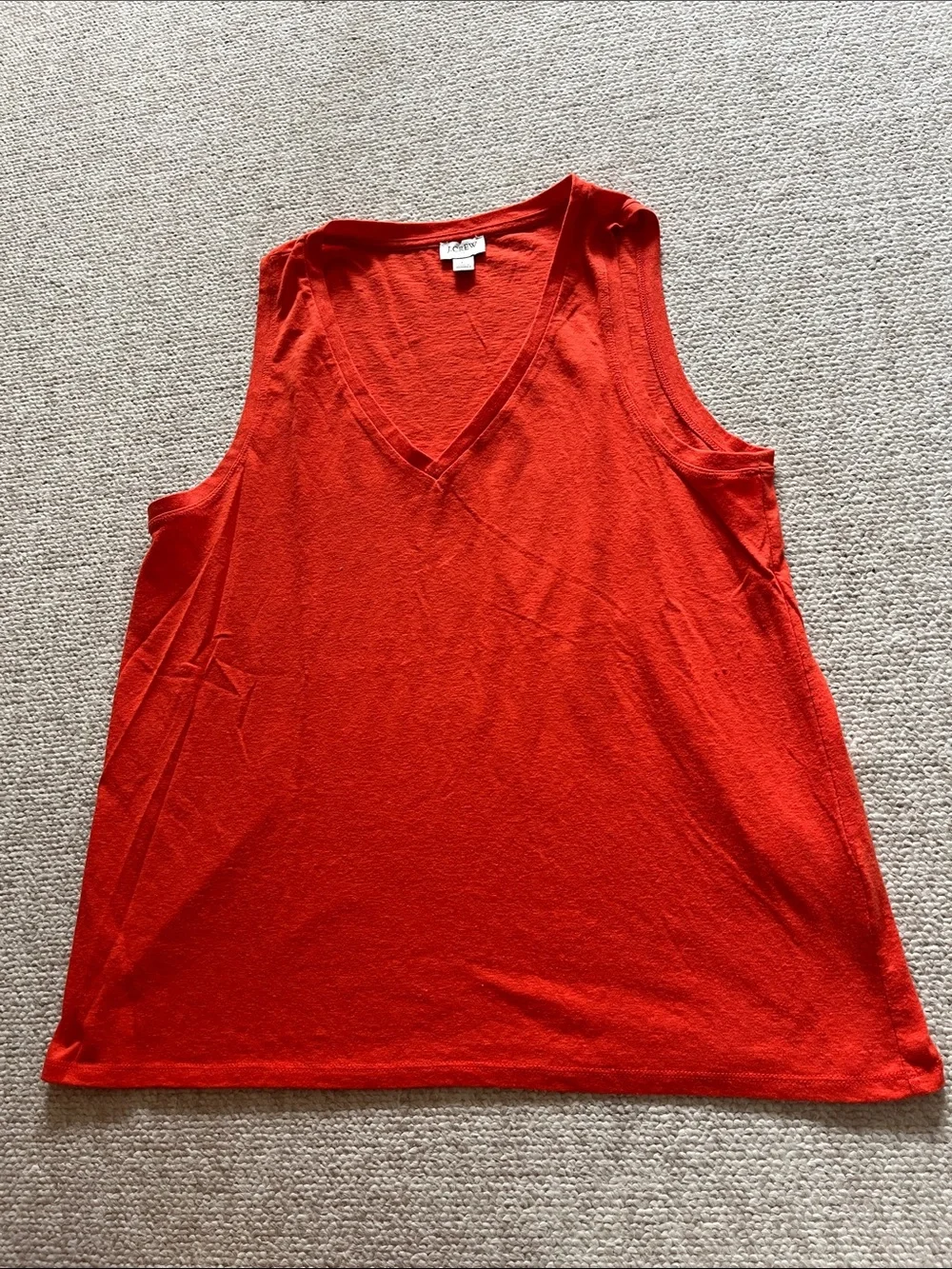 J. Crew Bright Red V-Neck Sleeveless Tank